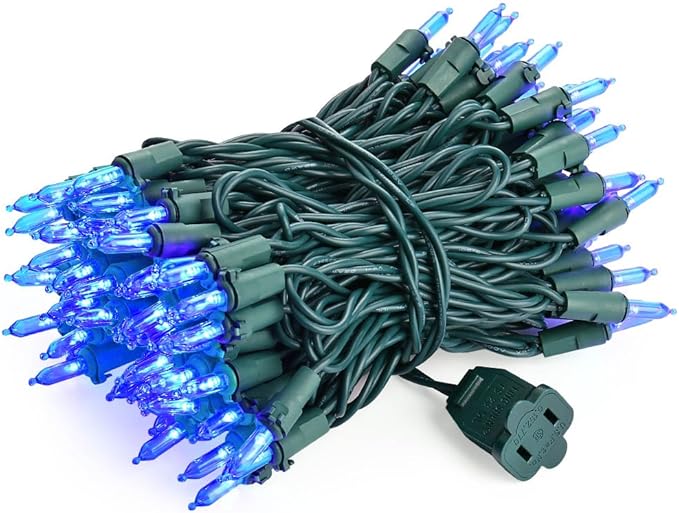 Brizled Blue Christmas Lights, 33ft 100 LED Christmas String Lights, 120V UL Certified Plug-in Xmas Tree Light Connectable Mini Xmas Light Waterproof for Home Party Wedding Indoor Outdoor Decorations