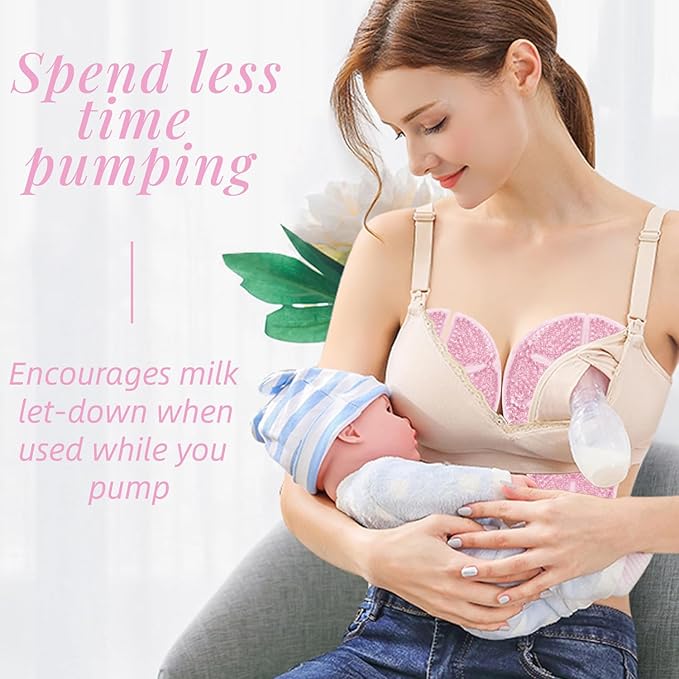 Breast Therapy Ice Packs Large Hot Cold Breast Pads, Nipple Cooling Gel Pads for Clogged Milk Duct Relief, Engorgement, Breast Augmentation Surgery, Breastfeeding Essentials for New Moms, 2 Pack