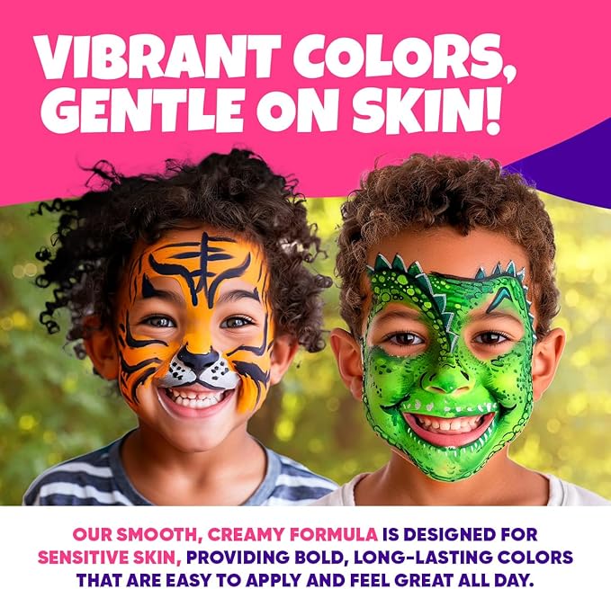 Blue Squid Face Paint Crayons for Kids - 42pcs XL Non-Toxic, Washable Body Paint Crayons - Our Face Painting Kit Makeup Sticks are Easy to Use, Safe for Sensitive Skin and Perfect for a Kids Party