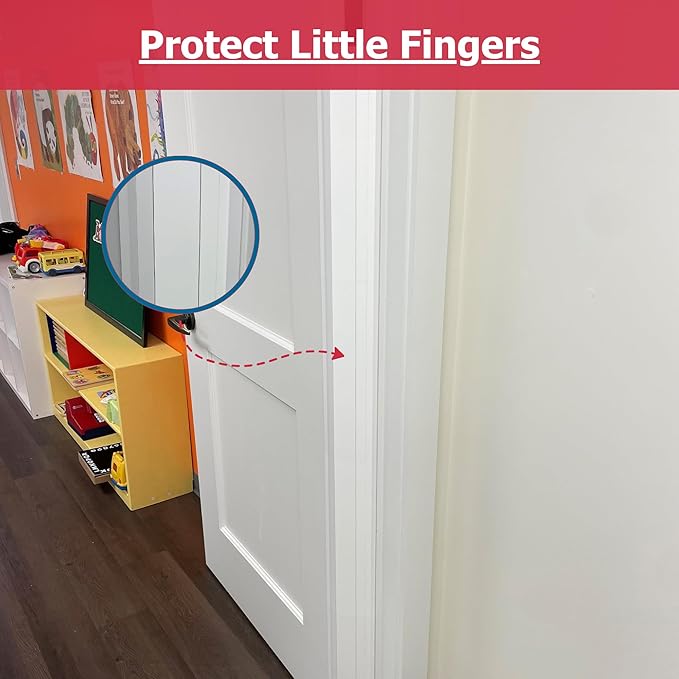 Cardinal Gates PinchNot 90 Degree Door Pinch Guard for Kids Safety-Door Hinge Protector for Baby Proofing-CSP29-Door Finger Pinch Shield for Front and Rear Side of Doors-Child Proof Jamb-Made in USA