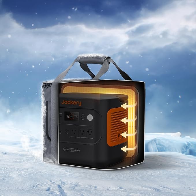 Jackery Explorer 2000 v2 Portable Power Station with Low Temperature Resistant Bag, 2042Wh/2200W LiFePo4 Battery, USB-C 100W Fast Charging for Extreme Cold Condition(-40°F), Power Outages, Emergencies
