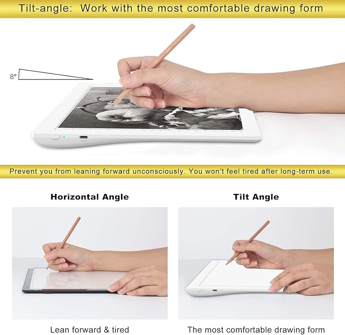 A4 Rechargeable LED Tracing Light Box, ELICE Wireless Battery Powered Light Pad Artcraft Lightpad Cordless Light Board for Diamond Painting Drawing Sketching Weeding Vinyl X-ray Viewing (White)