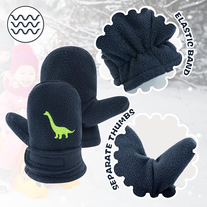 BAVST Baby Toddler Winter Mittens Girls Warm Fleece Lined Gloves Kids Sherpa Lined Mittens for Boys