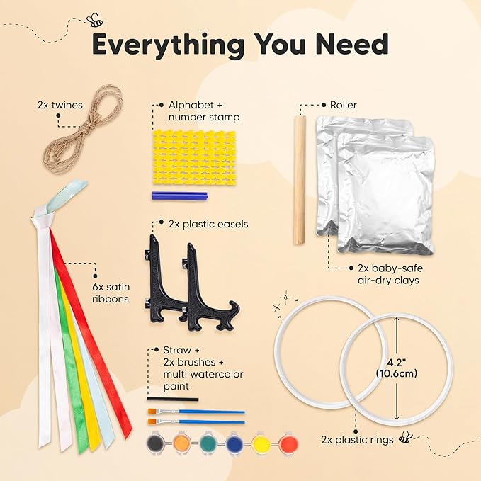 Baby Hand and Footprint Kit Girls, Boys - Personalized Baby Footprint Ornament Kit, Newborn Keepsake Gifts for New Mom, Easy to Use Handprint Makers, Cute Shower Gifts(Sky, Multi-Colored)