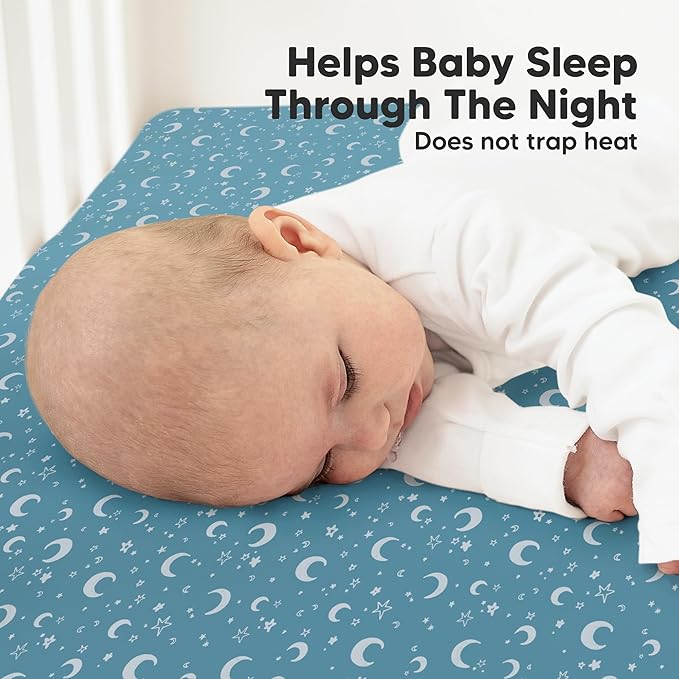 KeaBabies 2-Pack Organic Crib Sheets for Boys, Girls - 52x28 Fitted Crib Mattress Sheet Neutral, Breathable Jersey Cotton Cover for Baby Bed, Toddler Mattress, Soft & Cute Prints (Dragon Tale)