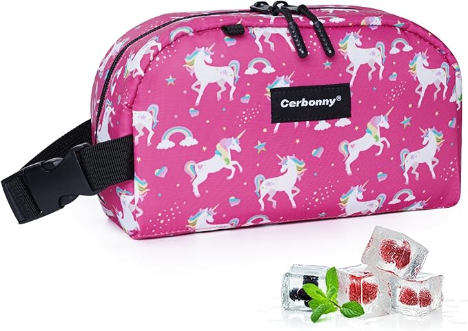 Cerbonny Small Cooler Bags: Freezable, Insulated Lunch Bags for Work/School Travel - fits Yogurt | 3+(Unicorn)
