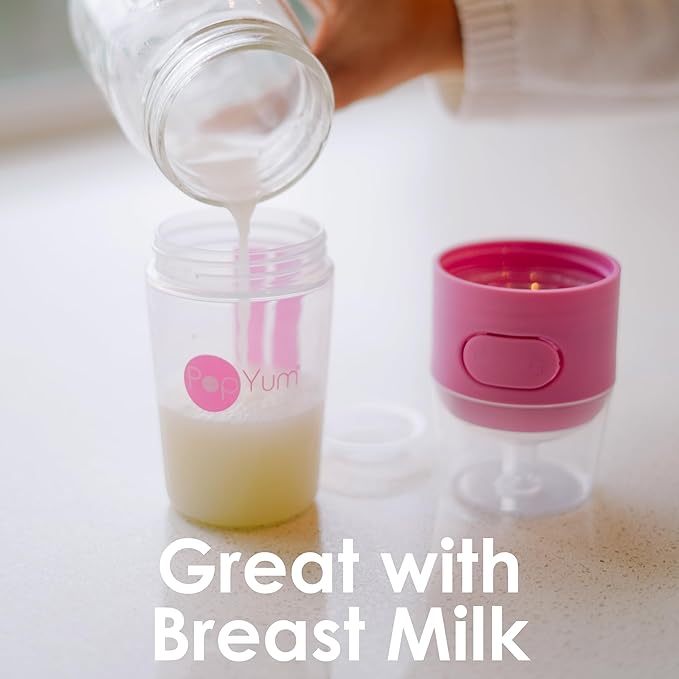 PopYum 9 oz Orange Anti-Colic Formula Making/Mixing/Dispenser Baby Bottle with #2 Medium Flow Nipple, 260 ml, BPA-Free, Natural Latch