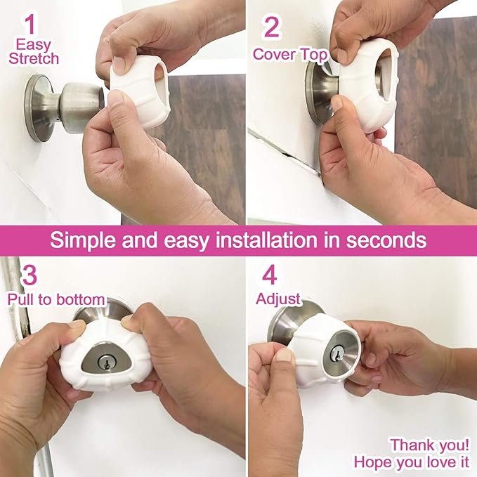 Enjoy Cover New Silicone Door knob Grips Maximum Grip Nonslip Arthritis & Senior Living Aids Grippy Easy Open Fits All Door Knob Universal Size 4 Pack