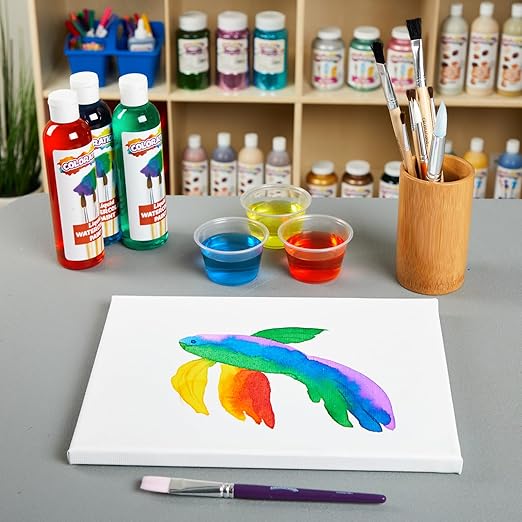 Colorations - LWPACK Liquid Watercolor Paint, 4 fl oz, Set of 6, Non-Toxic, Painting, Kids, Craft, Hobby, Fun, Water Color, Posters, Cool Effects, Versatile, Gift