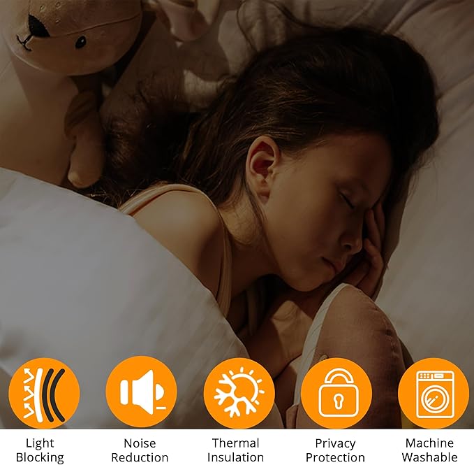 100% Blackout Curtains for Kids - Adorable Dinosaur & Unicorn Pattern, 2Panels, Each W52xL63, Thermal Insulated Noise-Reducing Drapes for Nursery, Bedroom, Playroom - Fun & Colorful Design