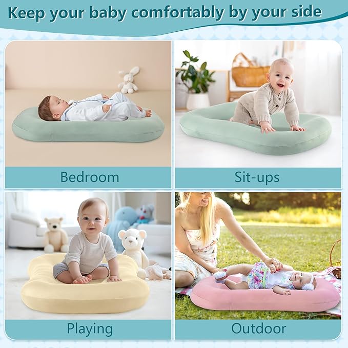 Baby Lounger Pillow, Infant Lounger for 0-24 Months, Soft Cotton and Portable Baby Lounger for Home (Brown)