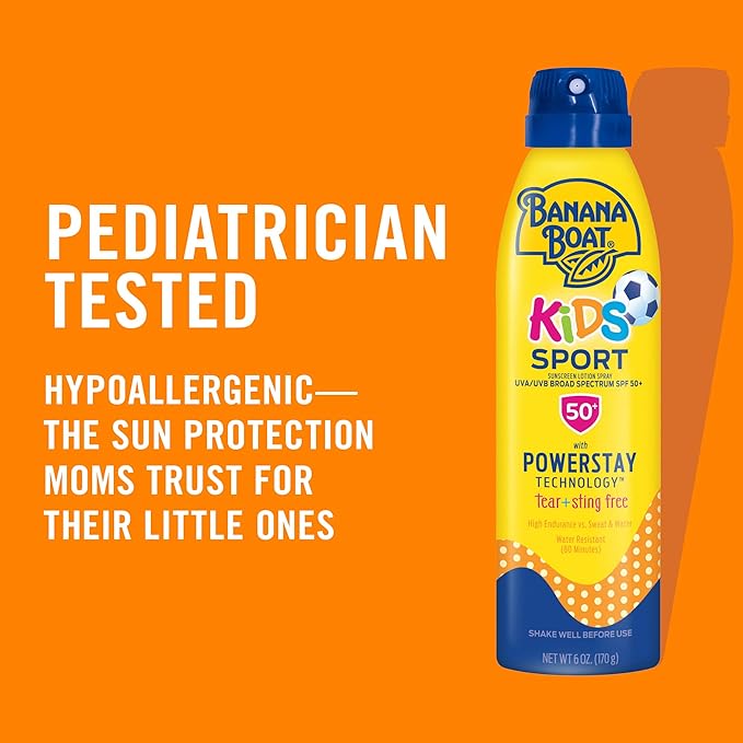 Banana Boat Kids Sport Sunscreen SPF 50, 9.5oz | Family Size, Oxybenzone Free