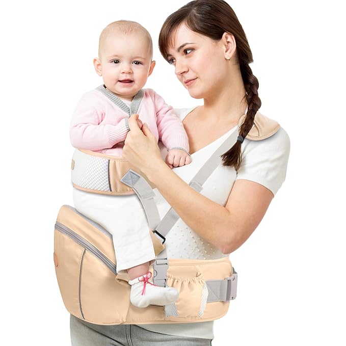Baby Hip Seat Carrier, Ergonomic Waist Stool for Child Infant with Adjustable Strap Pocket Soft Base, Baby Hip Carrier for Newborns & Toddlers