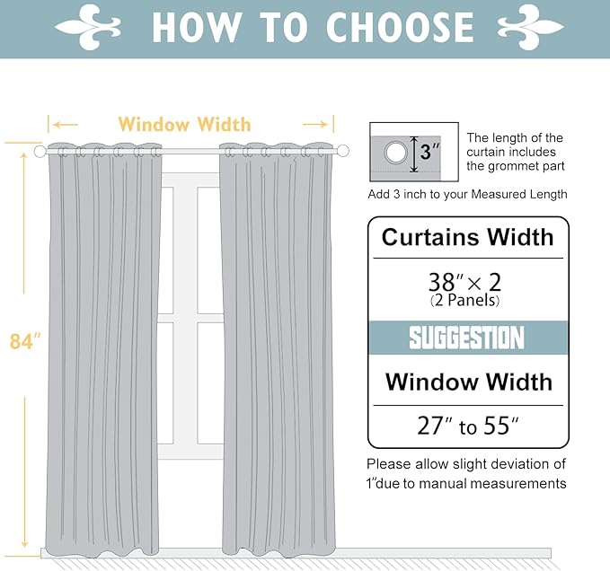 ChrisDowa 100% Blackout Curtains 84 inch Long for Bedroom with Black Liner, 2 Thick Layers Total Blackout Thermal Insulated Grommet Window Curtains 2 Panels Set (Light Beige, 38 x 84 Inch)