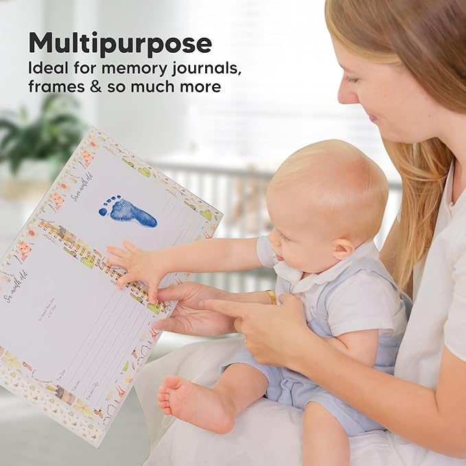 4-Pack Inkless Baby Hand and Footprint Kit - Mess Free Ink Pad for Newborn Keepsake, Dog Nose & Paw Print Kit, Clean Touch Ink Pad for Baby Hand & Footprints, Ideal New Mom Gifts (Fiesta)