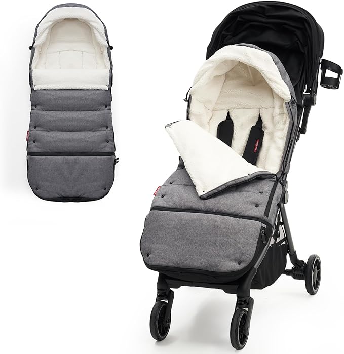 Momcozy Stroller Footmuff | Universal, Weather-Proof, Warm Stroller Bunting Bag | Extendable Winter Cover | Adjustable Buckle