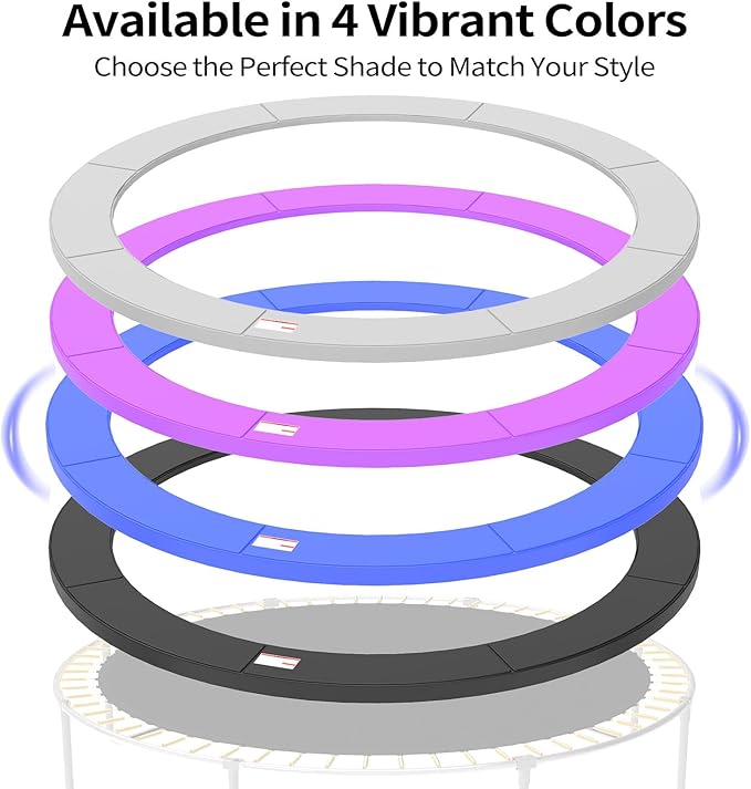 16FT/15FT/14FT/12FT/10FT Trampoline Safety Pad Replacement, Round Trampoline Spring Protection Cover, Fits 16FT/15FT/14FT/12FT/10FT Frames, Water-Resistant Trampoline Accessories