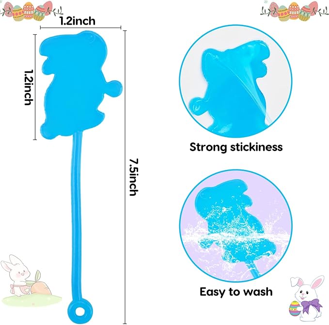 40 Pcs Easter Sticky Hands for Kids, Plastic Easter Eggs Fillers Basket Stuffers for Toddler Boys Girls Easter Eggs Hunt Games Party Favors Supplies Classroom Prizes Goodie Bag Fidget Sensory Toy Bulk