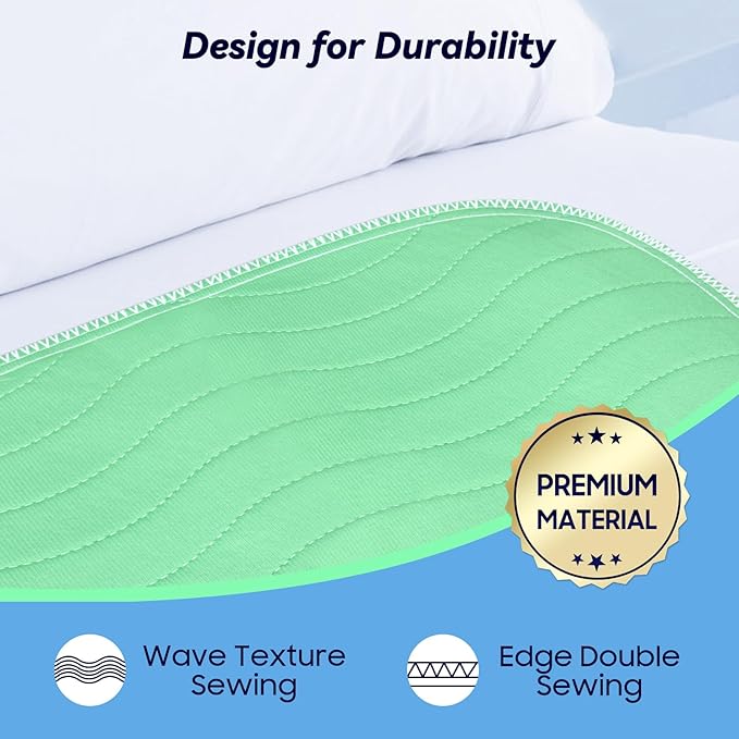 6 Pack 36” x 36” Extra Heavy Absorbency Washable Underpads, Waterproof Quick Drying Nursing Pads Incontinence Bed Pads, Reusable Washable Pee Pads for Dogs, Diaper Changing & Adults