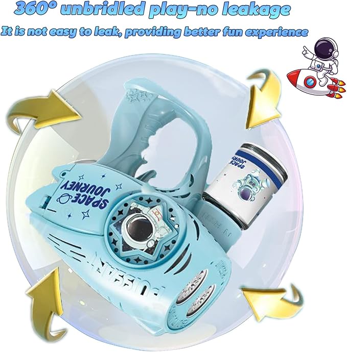 Automatic Gatlin Bubble Gun，Rocket Launcher Bubble Machine Gun，Thousands of Bubbles Per Minute, Suitable for Kids, Adults, Party Favors for Girl Boy (TK-Blue)