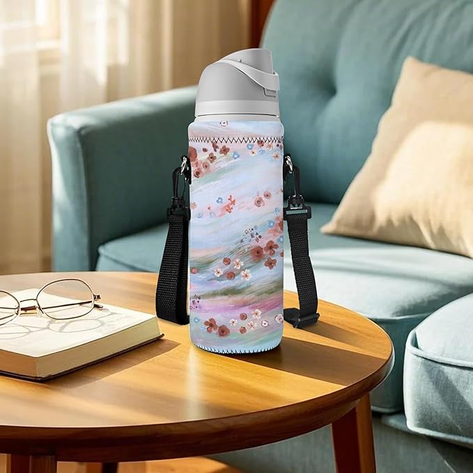 AUPET Water Bottle Bag Carrier,24oz/32oz Insulated Neoprene bottle Sling Holder Case Pouch Cover for 1000ML/750ML Bottles with Shoulder Strap for walking