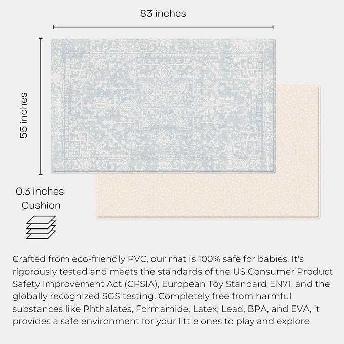 Baby Care Foldable Mat - Sea Petals(Gray), Large