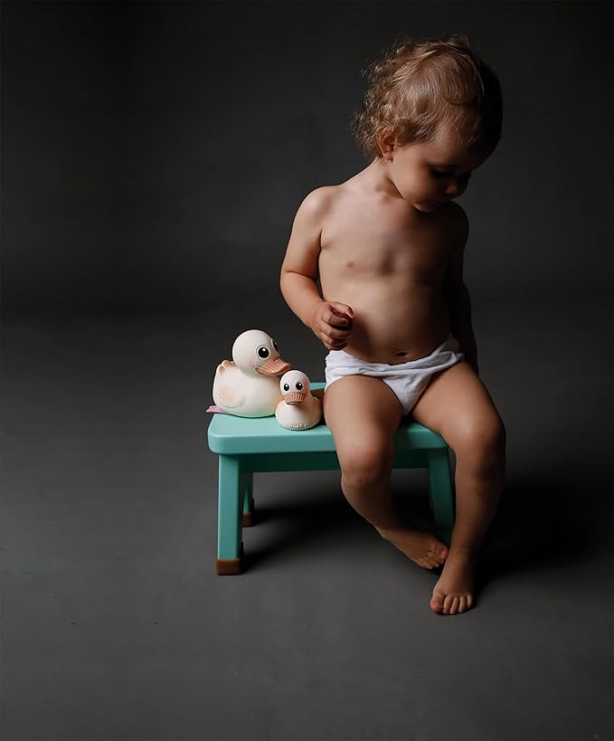 HEVEA Kawan Mini Rubber Duck - 100% Natural Rubber Baby Bath Toy - Eco Friendly, Perfect for Playing, Teething, and Bathing - Mold Free Bath Toys - Marshmallow White