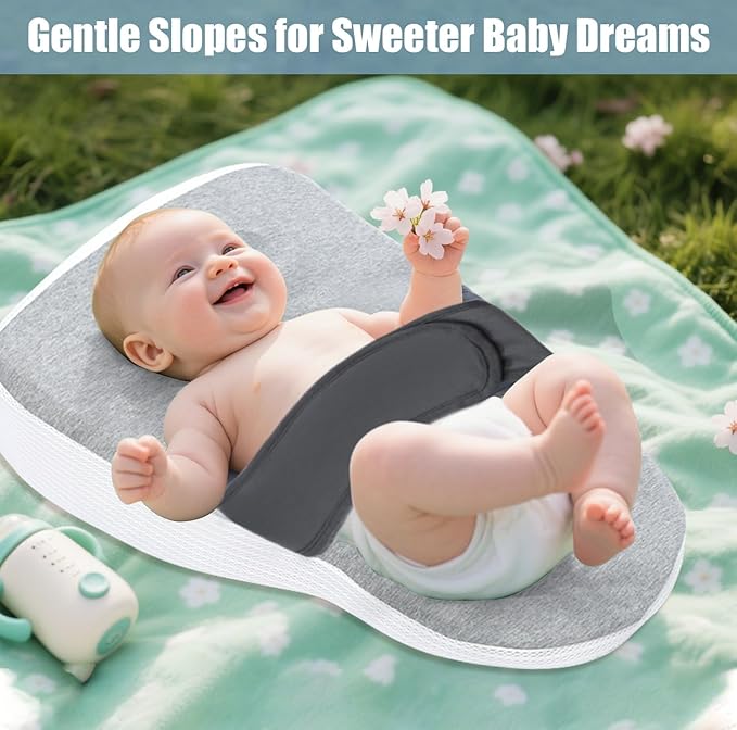 Baby Reflux Pillow for Infant Support Cushion,Pillow for Sleeping/Feeding, Soft Cotton Cover, Bedroom, Stroller, Detachable