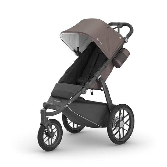 UPPAbaby Ridge Jogging Stroller/Durable Performance Jogger with Never-Flat Tires/Built for Walking, Running, Hiking/Water Bottle Holder and Basket Cover Included/Theo (Dark Taupe/Carbon Frame)