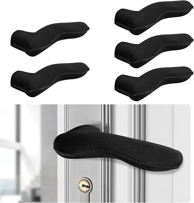 5PCS Door Handle Covers - Anti-Scald & Anti-Freeze Knob Protectors, Elastic Neoprene Rubber Cushion for Hot/Cold Handles, Universal Fit for Home/Office/School Doors