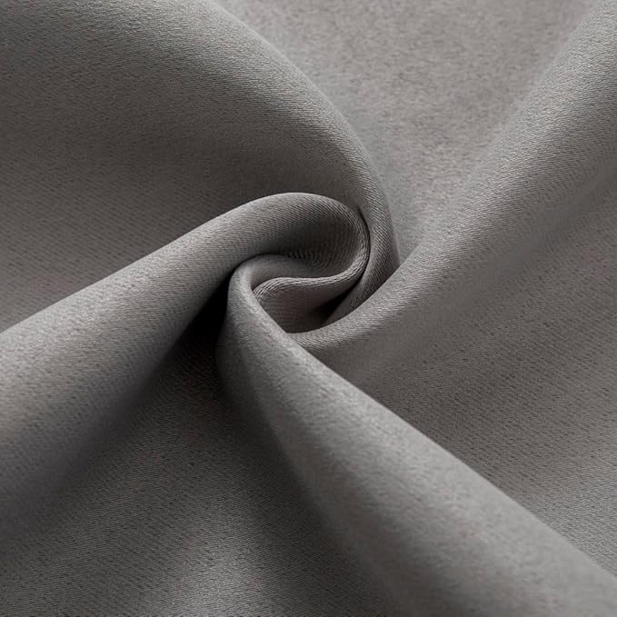 Joydeco 72 Inch Blackout Curtains for Bedroom, Thermal Insulated Black Out Curtains, Room Darkening Drapes for Living Room Window Rod Pocket Back Tab (W52 x L72 Inch, Light Grey)