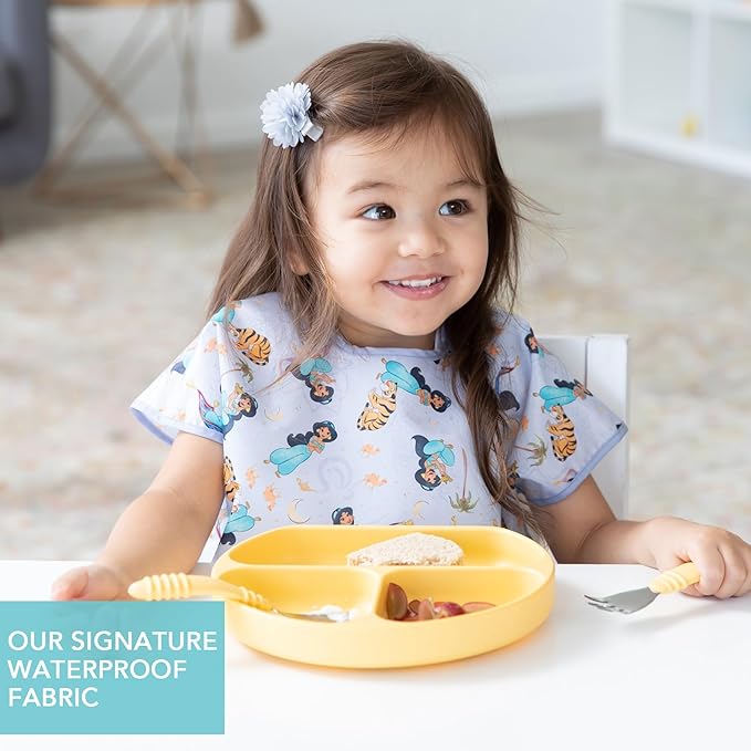 Bumkins Bibs - Toddler Bibs, Waterproof, Large for 1-3 Years, Short Sleeve