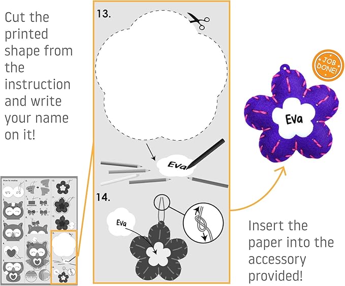 C.S. Kids Magic World DIY Personalised Sewing Kit - Kitten |Frist Sewing Arts & Crafts Gifts | Educational Sewing Kit for Kids | Sew Your Own (Safety Needle & Instruction Included)