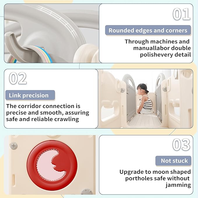 12 in 1 Toddler Outdoor Playset with Swing, Indoor Swing and Slide Set Playground for Toddlers 1-3, Durable Climber Basketball Hoop Ball Toddler Indoor Playset for Home Playground-White Grey