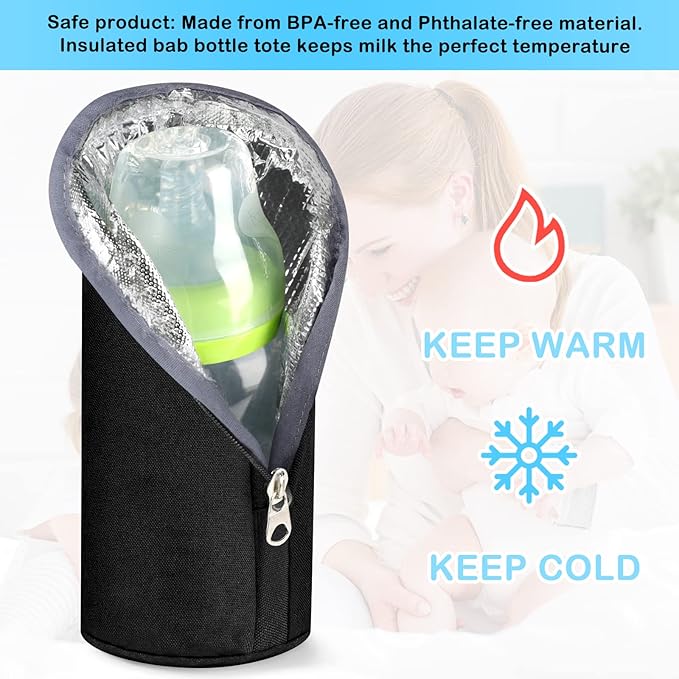 Accmor Baby Bottle Cooler Tote Bags, Insulated Breastmilk Cooler Bag, Nursing Bottle Warmer Bag for Nursing Mom Daycare Travel