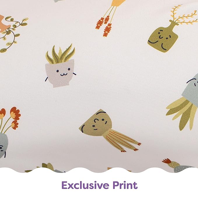 Boppy Nursing Pillow - Ergonomic Bottle & Breastfeeding Pillow with High, Firm, Large Area, Water-Repellent Cushion with Washable Cover; Baby Safety Alliance Verified - Tan Happy Houseplants