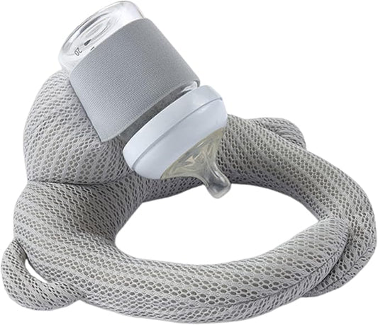 Bottle Holder Pillow, Plush Feeding Support Pad - Relieve Hand & Wrist Soreness, Adjustable Nursing Pillow, Grey