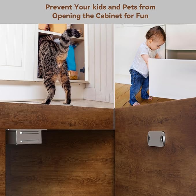 Cabinet Door Magnet, Flat Bottom Cabinet Magnetic Catch with Adhesive, Easy to Install,Only Takes 1 Minute,35lb Magnetic Cabinet Door Drawer Latch(Sliver, 12Pack)