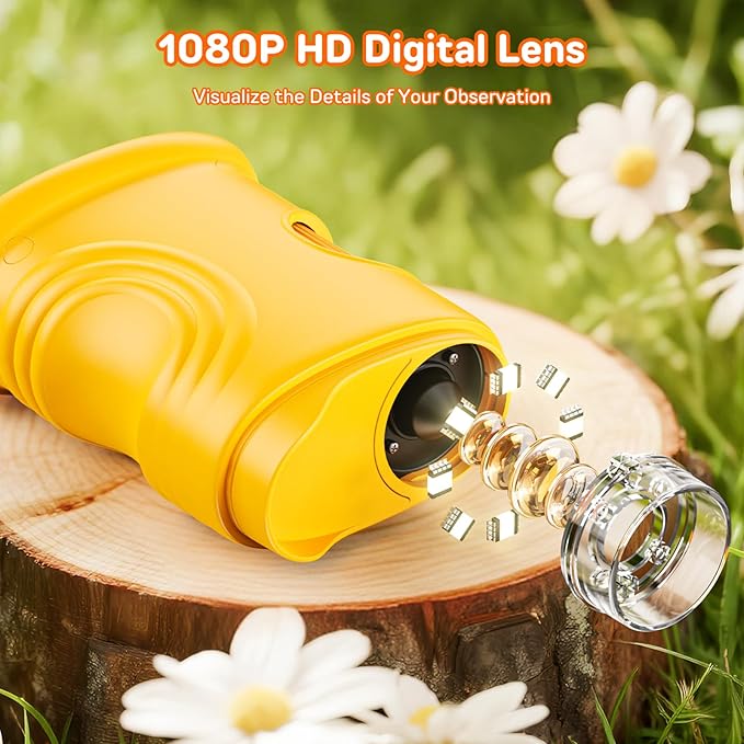 1000X Handheld Digital Microscope for Kids – 2-Inch Screen STEM Toy, Christmas Birthday Gift for Boys & Girls 5-10 Years, Portable Magnification Science Lab Kit