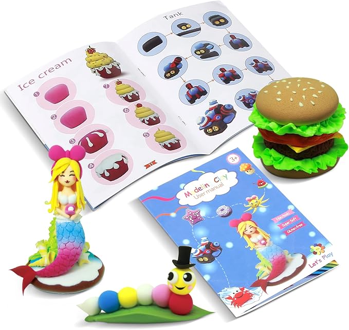 CiaraQ Modeling Clay Kit - 36 Colors Air Dry Clay with Sculpting Tools, Ideal for Crafting, DIY Projects. Easter/Halloween/Christmas Gifts.