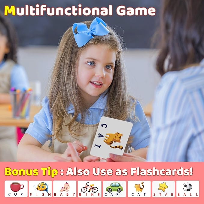 Educational Toys for 3-5 Year Old Girls Gifts, Matching Letter Game Preschool ABC Learning Toys for Kids Ages 4-8 Years, Christmas Birthday Gifts for Toddler Toys Age 2-4