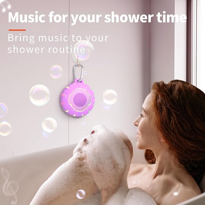 HEYSONG Waterproof Shower Bluetooth Speaker, Durable & Portable with Clear Sound, Ideal for Shower, Pool, Beach & Kayaking – Great Gift for Girls, Women & Men