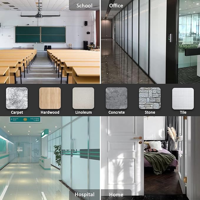 JQK Rubber Door Stopper Wedge, Black 4 Pack Soft TPR Premium Door Stops for Bottom of Heavy Duty Door on Tile, Concrete, Carpet, Wooden Floor, DSB61-BK-P4