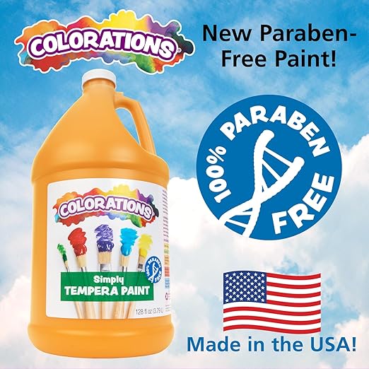 Colorations Paraben-Free Tempera Paint for Kids - 1 Gallon, Vibrant Blue. Non-Toxic and Made in the USA, Classroom Must Haves, Bulk Arts and Crafts Supplies