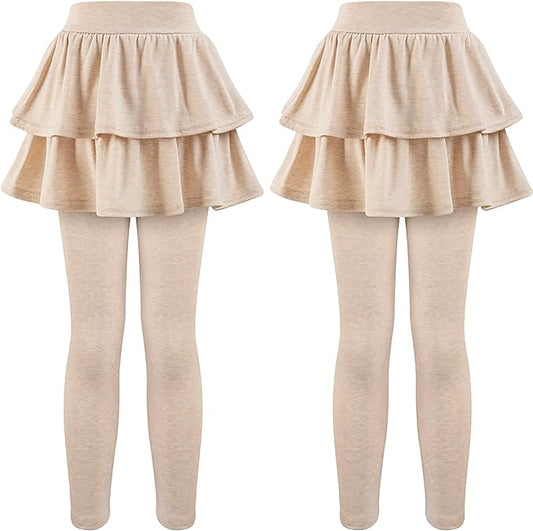 Girls School Uniform Pants Leggings with Skirts Stretch Warm Jegging 4-12 Years