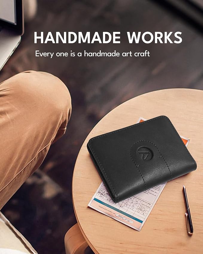 ALLIVE Passport Holder for Travel, Genuine Leather Passport Holder with Airtag Women Men,Travel Must Haves Airport Essentials, Passport Cover Travel Gifts Black