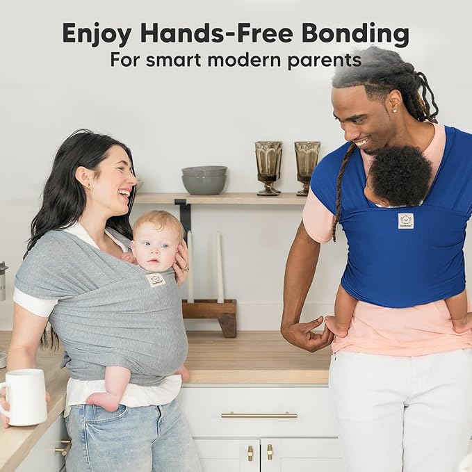 KeaBabies Baby Wrap Carrier - All in 1 Original Baby Carrier Newborn to Toddler Sling, Easy to Wear, Hands Free Bonding, Lightweight, Breathable Infant Wraps (Cobalt Blue)