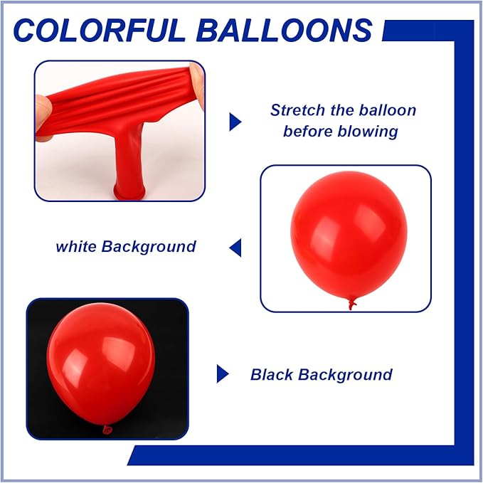 140pcs Red Round Balloons Different Sizes 18 12 10 5 Inch Latex Balloons for Arch Decoration Party Balloon Kit for Graduation Birthday Party Wedding Balloon Baby Shower Decoration