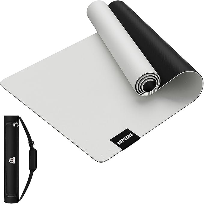 HAPBEAR Large Yoga Mat 72"x30" - 5mm Thick PU Top & Rubber Bottom - Non-Slip Wide Exercise Mat with Dual Layers - High Shock Absorption for Professional Yogis & Home Workouts - Bonus Oxford Bag Included
