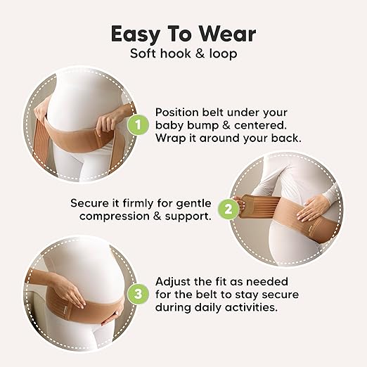 KeaBabies Maternity Belly Bands for Pregnant Women - Soft & Breathable Pregnancy Belly Support Band, Adjustable Maternity Belt for Back, Pelvic Support, Comfortable, Easy to Use (Midnight Black, M/L)